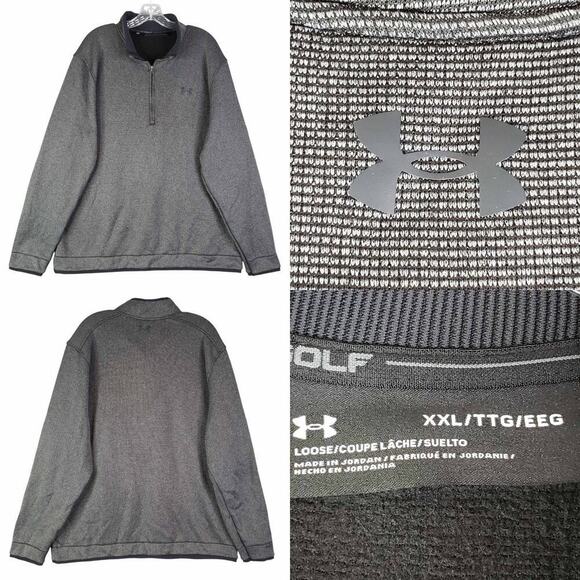 Under Armour UA Golf Quarter Zip Pullover Gray Men's Size XXL Loose Long Sleeve - Picture 1 of 12